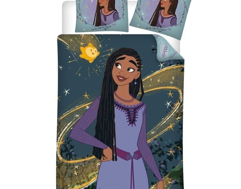 Disney Wish dekbedovertrek, Star - Eenpersoons - 140 x 200 cm / 63 x 63 cm - Polycotton