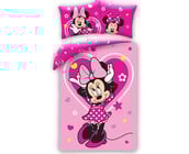Disney Minnie Mouse Dekbedovertrek, Pink Love - Eenpersoons - 140 x 200 + 70 x 90 cm - Katoen