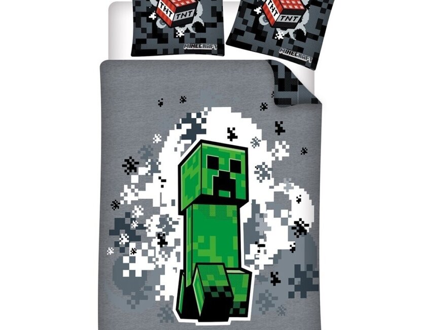 Minecraft dekbedovertrek - Eenpersoons - 140 x 200 cm / 65 x 65 cm - Polycotton