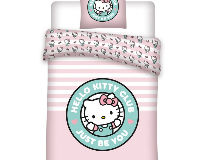 Hello Kitty Dekbedovertrek, Just be You - Eenpersoons - 140 x 200 / 65 x 65 cm - Polykatoen