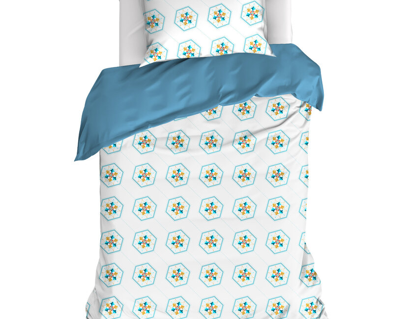 De Witte Lietaer Dekbedovertrek Saga, Exotic Plume - Eenpersoons - 140 x 220 cm + 60 x 70 cm - Katoen Percal