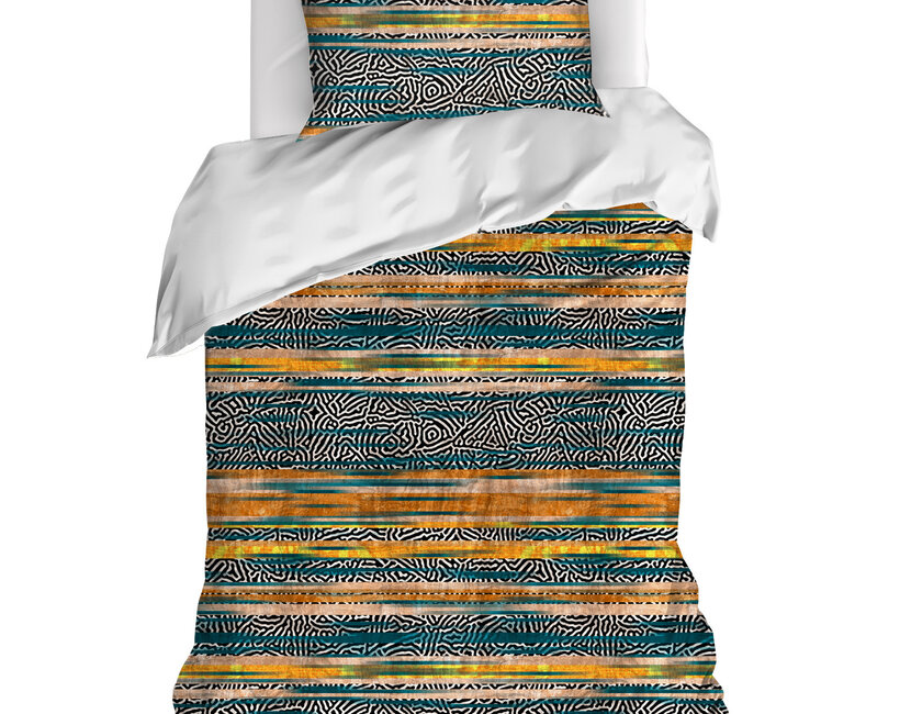 De Witte Lietaer Dekbedovertrek Georges, Tofu - Eenpersoons - 140 x 220 cm + 60 x 70 cm - Katoen Percal