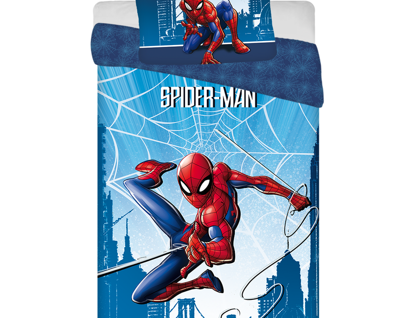 Spider-Man Dekbedovertrek, Web - Eenpersoons - 140 x 200 cm + 60 x 80 cm - Katoen