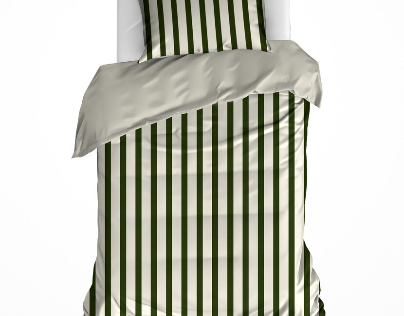 De Witte Lietaer Dekbedovertrek Matcha Winter Moss - 140 x 200/220 + 60 x 70 cm - Katoen Flanel