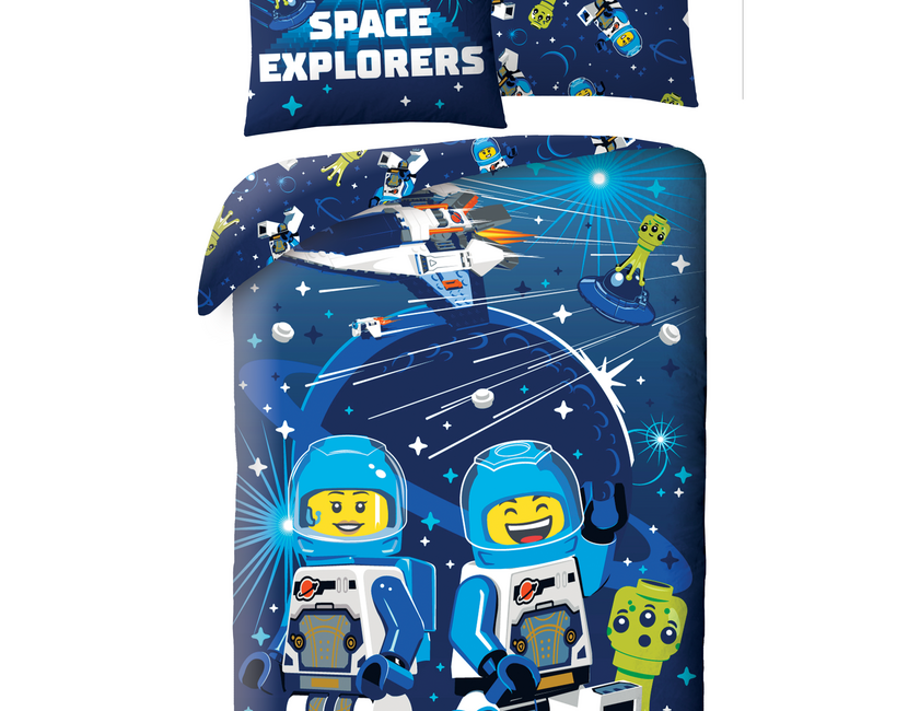 Lego Dekbedovertrek Space Explorers - 140 x 200 + 70 x 90 cm - Polyester