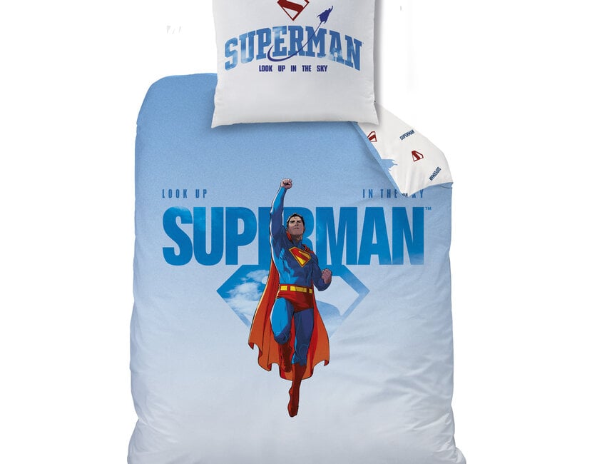 Superman Dekbedovertrek Look Up - 140 x 200 + 63 x 63 cm - Katoen