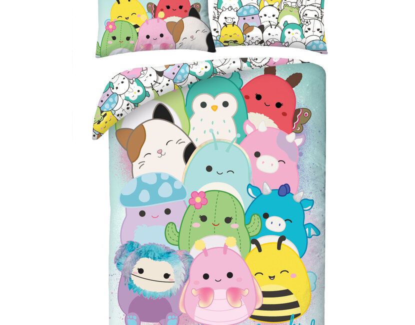 Squishmallows Dekbedovertrek Squad - 140 x 200 + 70 x 90 cm - Polyester