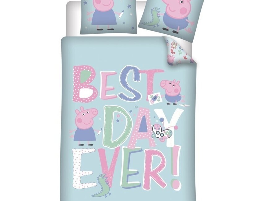 Peppa Pig Dekbedovertrek Best Day - 140 x 200 + 63 x 63 cm - Polyester
