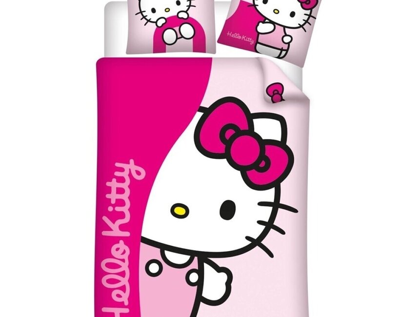 Hello Kitty Dekbedovertrek Peekaboo - 140 x 200 + 65 x 65 cm - Katoen Flanel