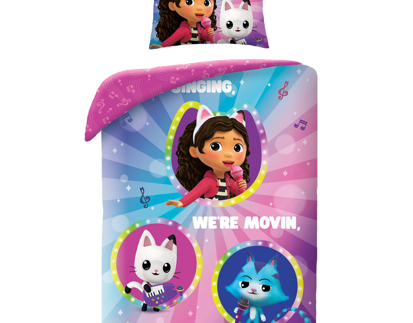 Gabby's Poppenhuis Dekbedovertrek Singing - 140 x 200 cm + 65 x 65 cm - Polyester