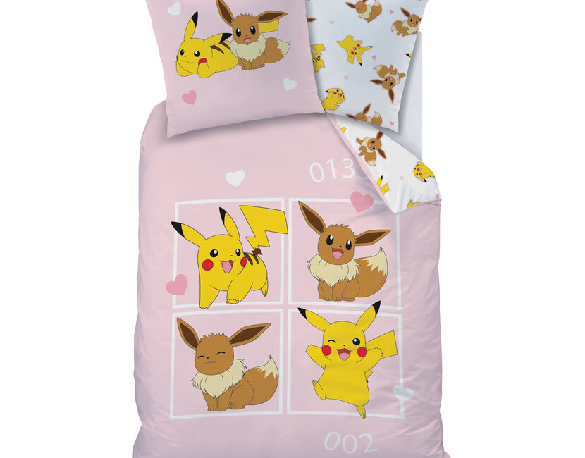 Pokemon Dekbedovertrek Evoli - 140 x 200 + 63 x 63 cm - Katoen