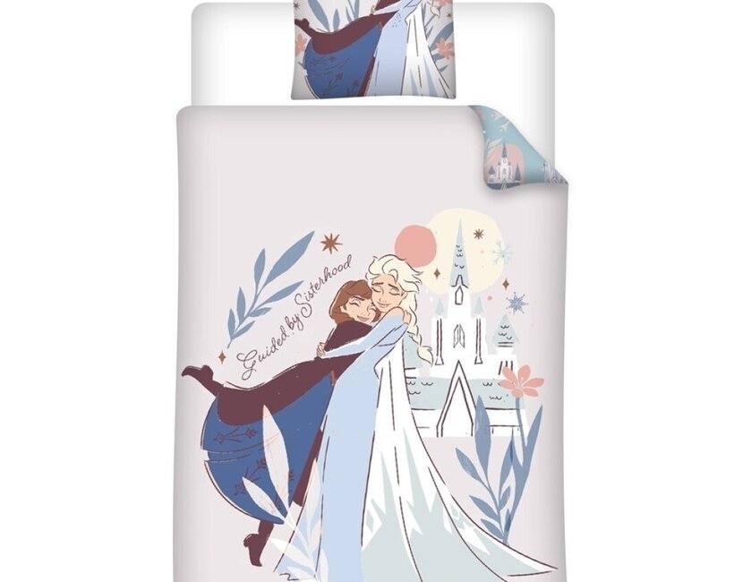 Disney Frozen Dekbedovertrek, Sisterhood - Eenpersoons - 140 x 200 + 65 x 65 cm - Katoen