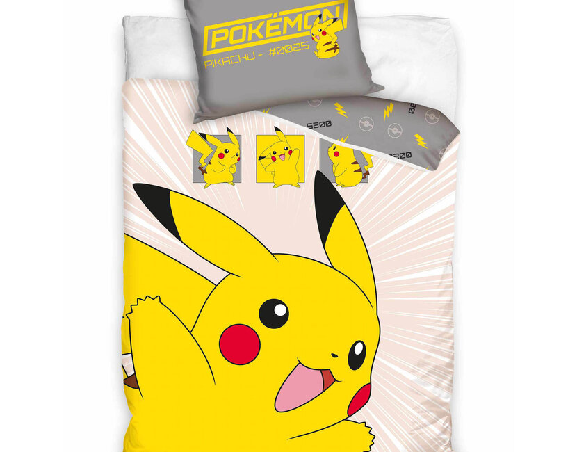 Pokemon Dekbedovertrek, Icon - Eenpersoons - 140 x 200 + 70 x 80 cm - Katoen