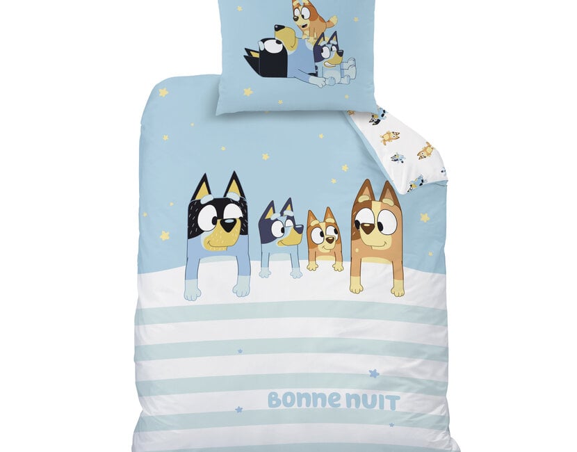 Bluey Dekbedovertrek, Together - Eenpersoons - 140 x 200 + 63 x 63 cm - Katoen