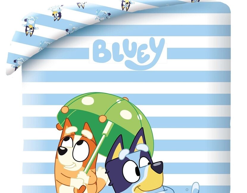 Bluey dekbedovertrek, Rain - Eenpersoons - 140 x 200 cm / 70 x 90 cm - Katoen