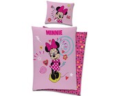 Disney Minnie Mouse Dekbedovertrek, Pretty Pink - Eenpersoons - 140 x 200 + 60 x 70 cm - Katoen