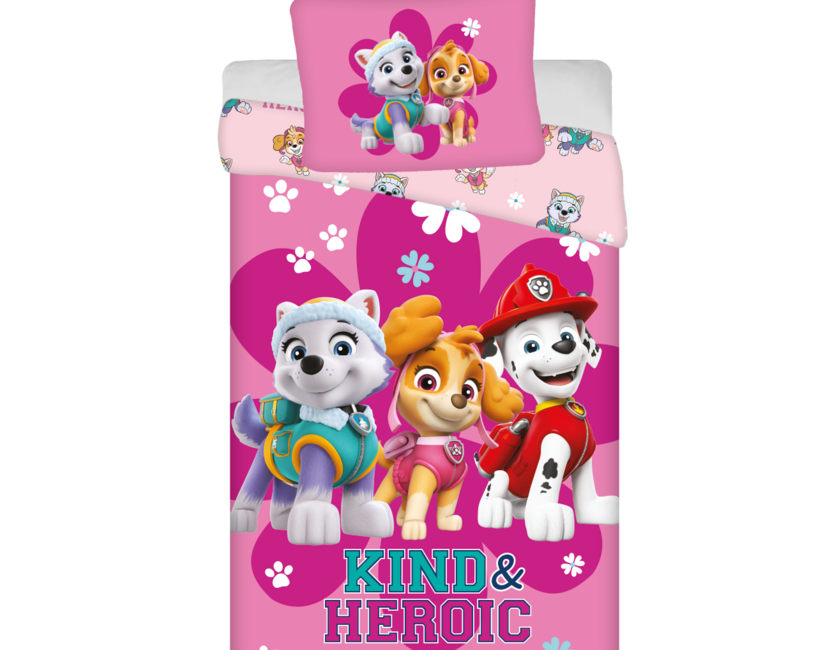 Paw Patrol dekbedovertrek, Heroic - Eenpersoons - 140 x 200 cm / 60 x 80 cm - Katoen