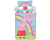Peppa Pig Dekbedovertrek, Regenboog - Eenpersoons - 140 x 200 + 70 x 90 cm - Katoen