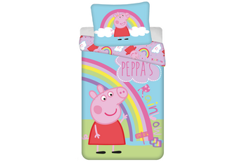 Peppa Pig Dekbedovertrek, Regenboog - Katoen