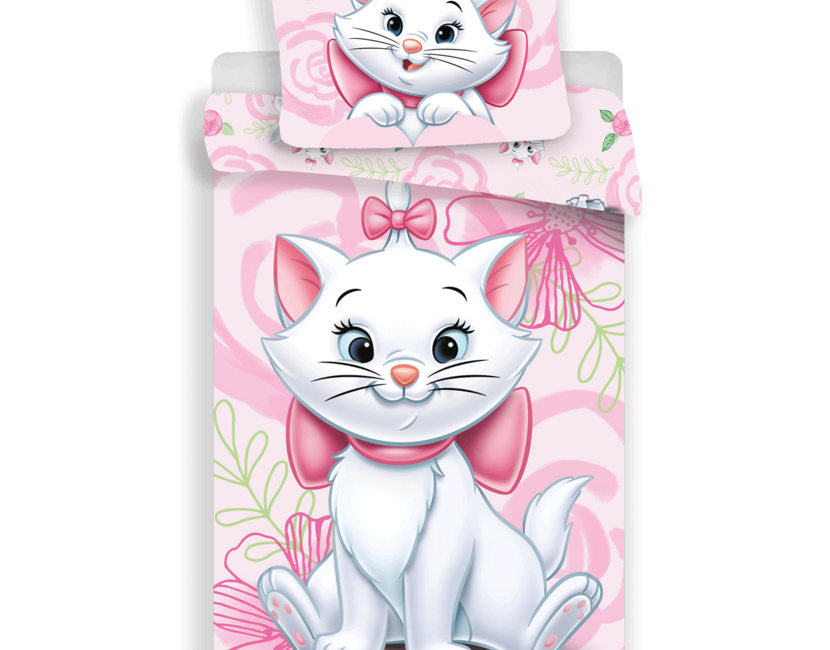 Disney Aristocats Dekbedovertrek, Pink - Eenpersoons 140 x 200 + 70 x 90 cm - Katoen