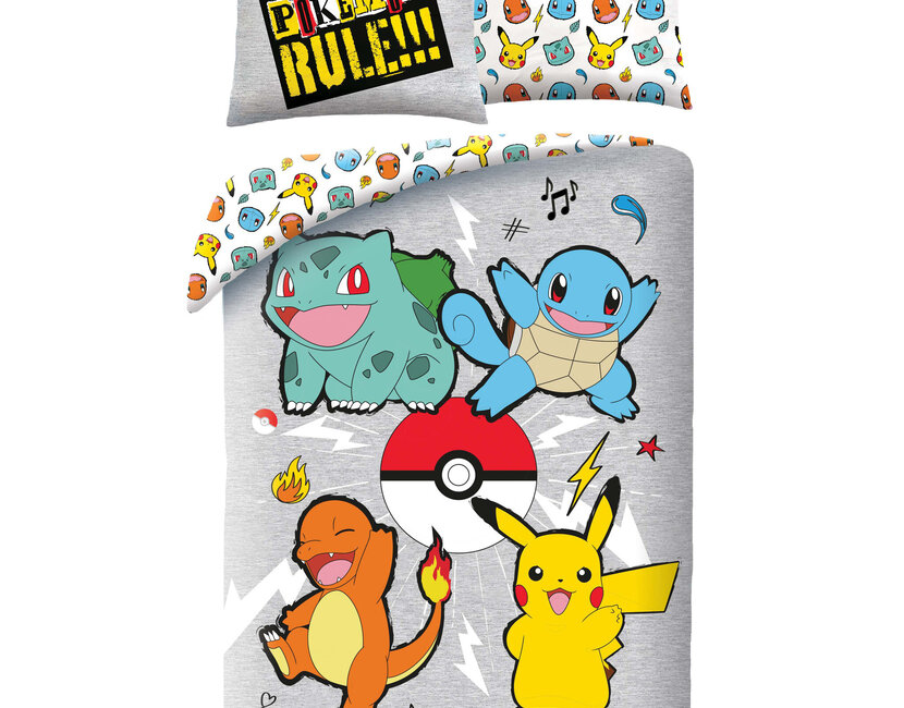 Pokemon Dekbedovertrek, Juniors Rule - Eenpersoons - 140 x 200 + 70 x 90 cm - Polyester