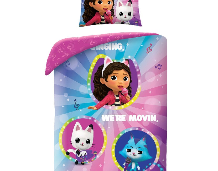 Gabby's Poppenhuis Dekbedovertrek, We're Groovin - Eenpersoons - 140 x 200 + 70 x 90 cm - Polyester