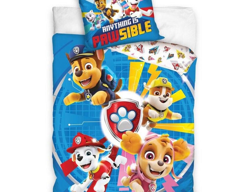 PAW Patrol Dekbedovertrek, Anything is Pawsible - Eenpersoons - 140 x 200 + 65 x 65 cm - Polykatoen