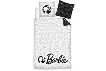 Barbie Dekbedovertrek, Black White - Polyester