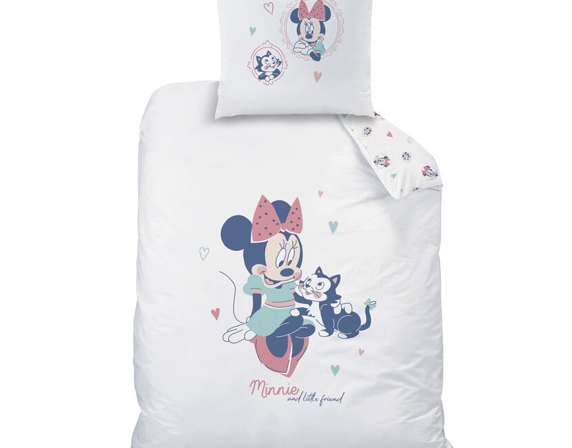 Disney Minnie Mouse Dekbedovertrek, Little Friend - 140 x 200 cm + 63 x 63 cm - Katoen