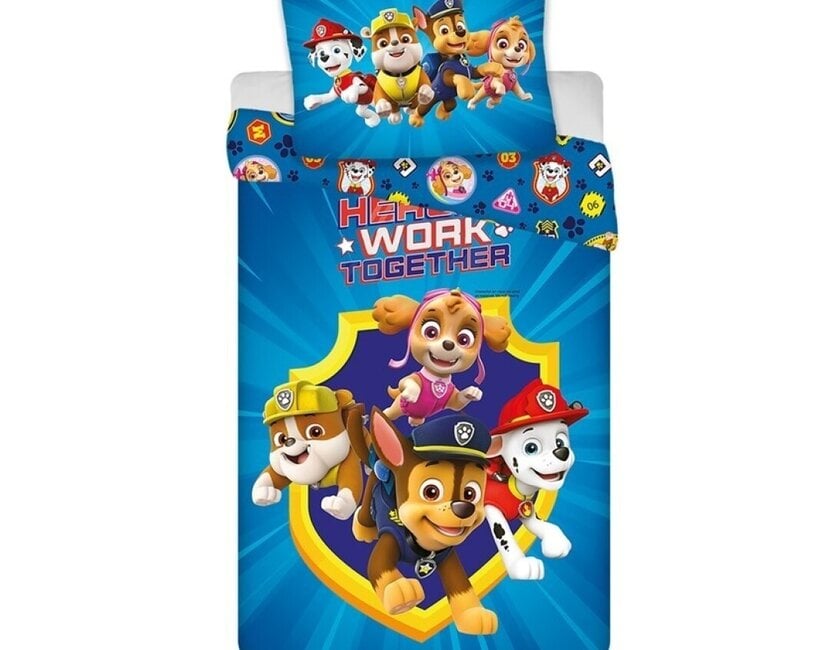 PAW Patrol Dekbedovertrek, Work Together - Eenpersoons - 140 x 200 + 65 x 65 cm - Katoen
