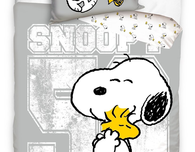 Snoopy Dekbedovertrek, Friends - Eenpersoons - 140 x 200 + 60 x 70 cm - Katoen