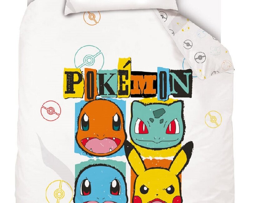 Pokémon Dekbedovertrek, Rocks - Eenpersoons - 140 x 200 + 70 x 90  cm - Katoen