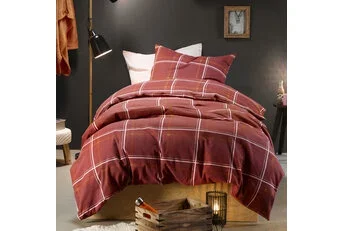 Moodit Dekbedovertrek Rosaline Burgundy - Katoen Flanel