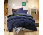 Moodit Dekbedovertrek, Freya Evening Blue - 140 x 220 + 60 x 70 cm - Katoen Flanel