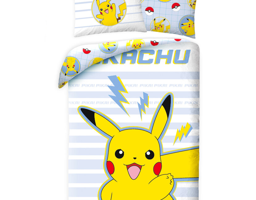 Pokémon Dekbedovertrek, Pikai - Eenpersoons - 140 x 200 + 65 x 65 cm - Katoen