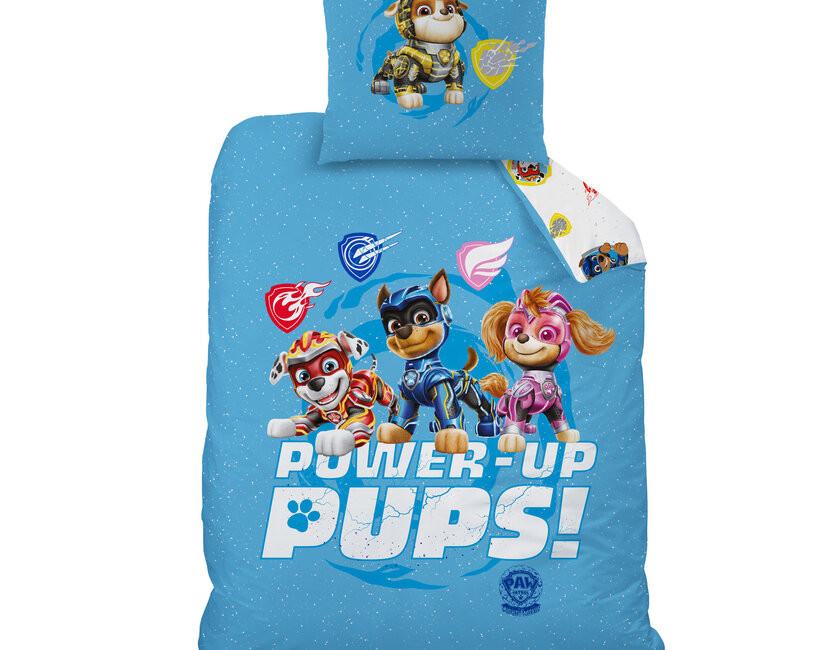 PAW Patrol Dekbedovertrek, Power-Up - 140 x 200 cm + 63 x 63 cm - Katoen