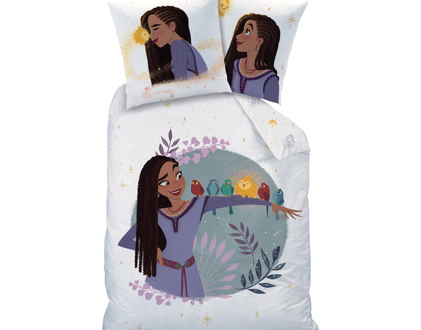 Disney Wish Dekbedovertrek, Asha - 140 x 200 cm + 63 x 63 cm - Katoen