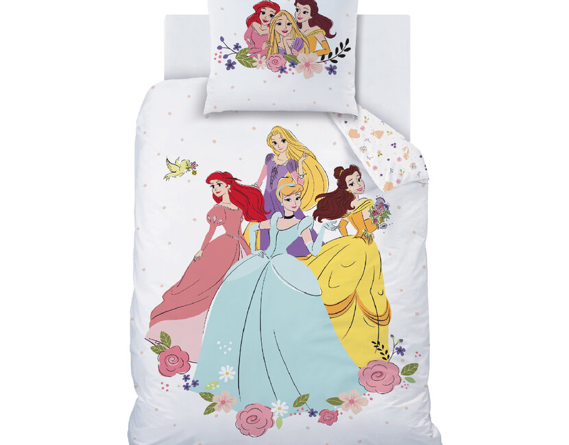 Disney Princess Dekbedovertrek, Ball - 140 x 200 cm + 63 x 63 cm - Katoen