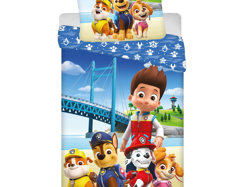 PAW Patrol Dekbedovertrek, Brug - Eenpersoons - 140 x 200 + 70 x 90 cm  - Katoen