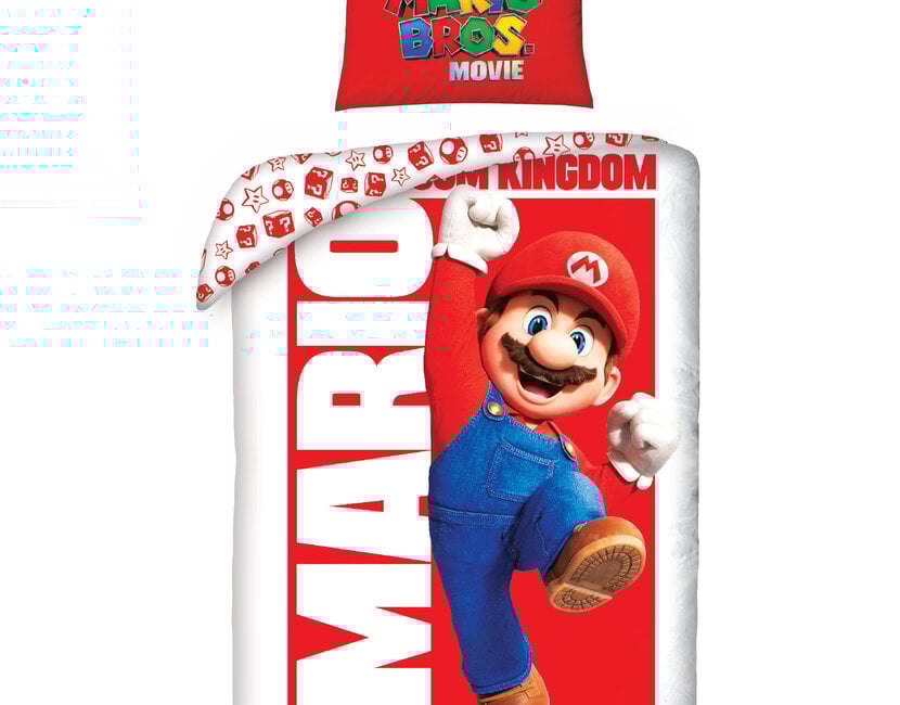 Super Mario Dekbedovertrek Here we Come - 140 x 200 cm + 70 x 90 cm - Katoen