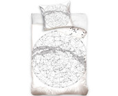 Dreame3 dekbedovertrek Globe - Eenpersoons - 140 x 200 / 70 x 90 cm - Katoen