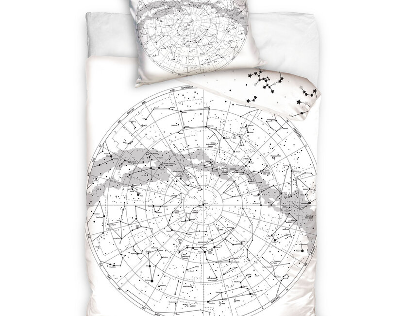 Dreame3 dekbedovertrek Globe - Eenpersoons - 140 x 200 / 70 x 90 cm - Katoen