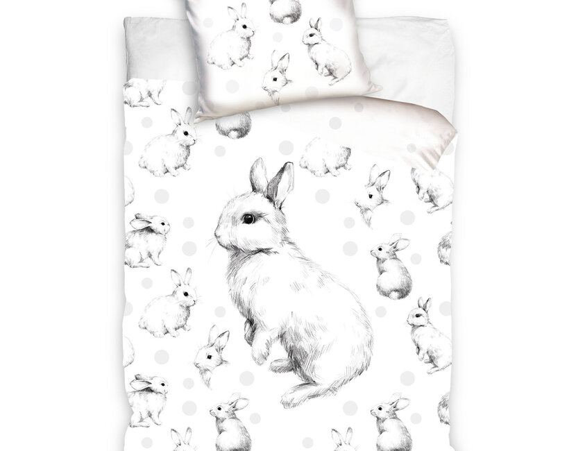 Animal Pictures Dekbedovertrek, Konijntjes - 140 x 200 cm / 70 x 90 cm - Katoen