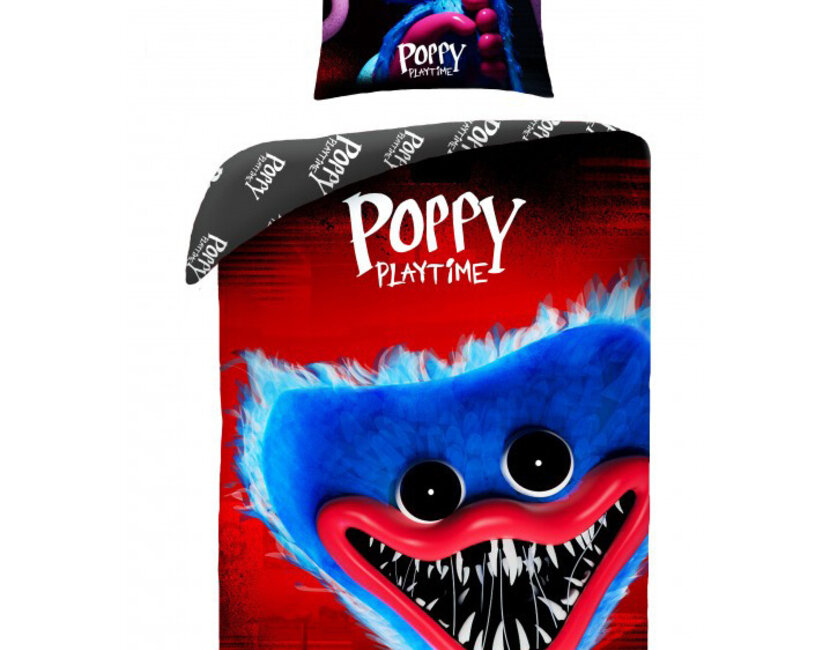 Poppy Playtime Dekbedovertrek,  Huggy Wuggy - 140 x 200 cm + 70 x90 cm - Katoen