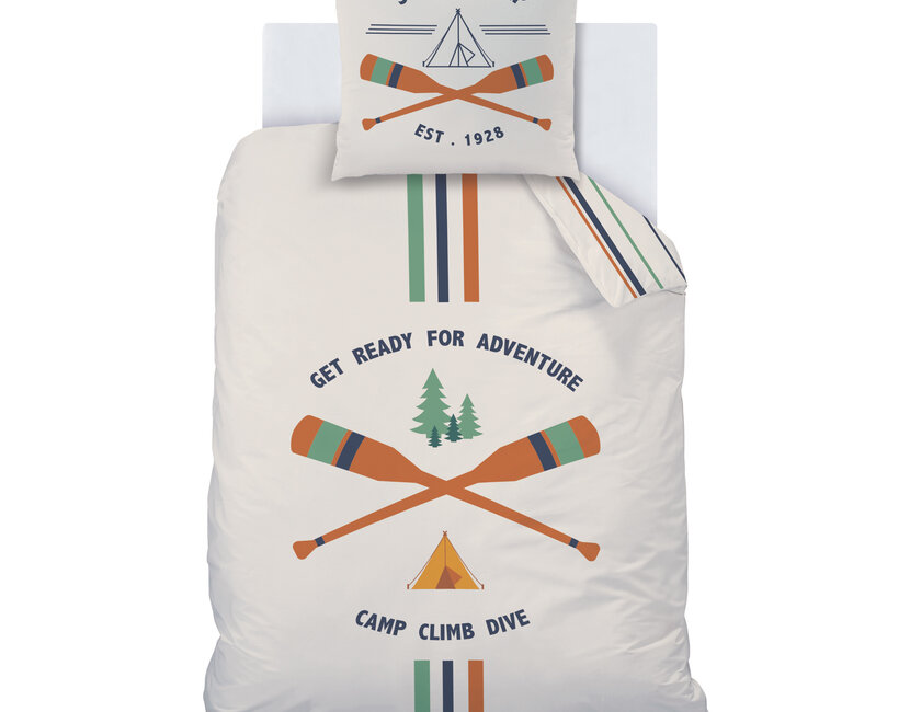 Matt & Rose Dekbedovertrek, Summer camp - 140 x 200 cm + 63 x 63 cm - Katoen