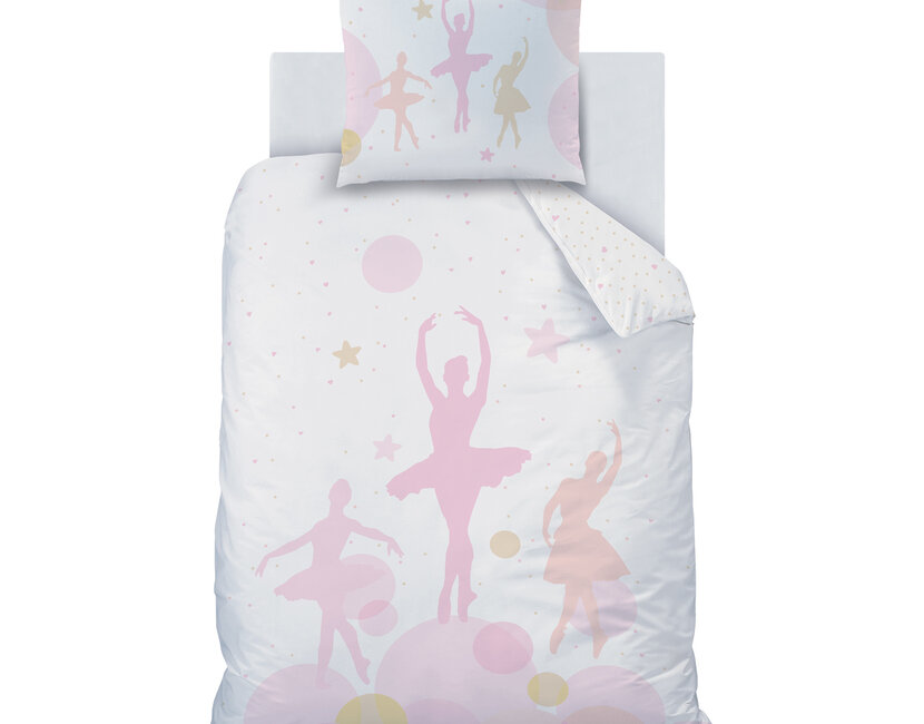 Matt & Rose Dekbedovertrek, Balletdanseres - 140 x 200 cm + 63 x 63 cm - Katoen