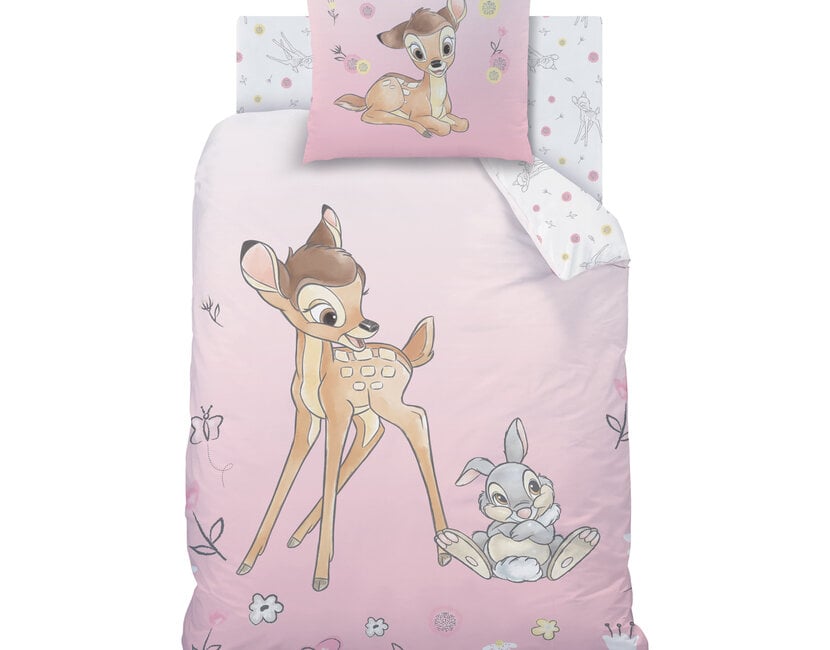 Disney Bambi Dekbedovertrek, Flower - 140 x 200 cm + 63 x 63 cm - Katoen