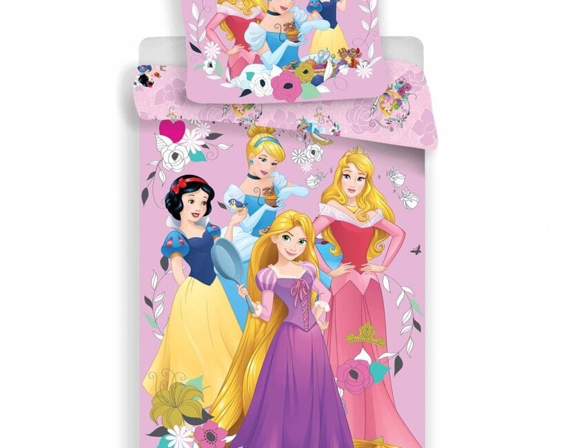 Disney Princess Pink - Dekbedovertrek - Eenpersoons - 140 x 200 cm - Multi