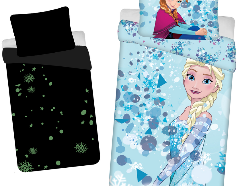 Disney Frozen Dekbedovertrek, Sisters Glow in the Dark - 140 x 200 cm + 70 x 90 cm - Katoen