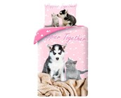 Animal Pictures Dekbedovertrek, Happier Together - 140 x 200 cm + 70 x 90 cm - Katoen